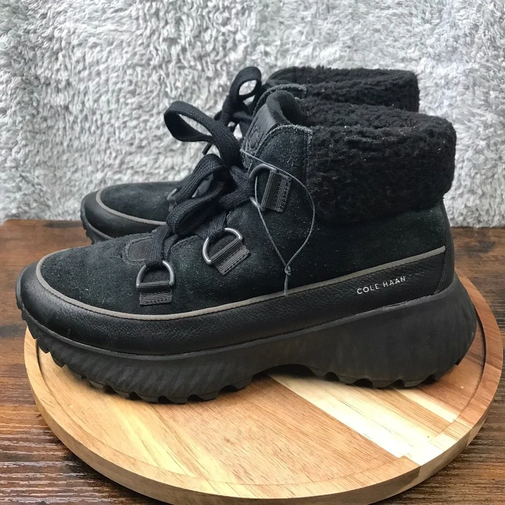 Cole Haan ZeroGrand Flurry Hiker Boots Womens 10.5B Black‎ Water Resistant Shoes